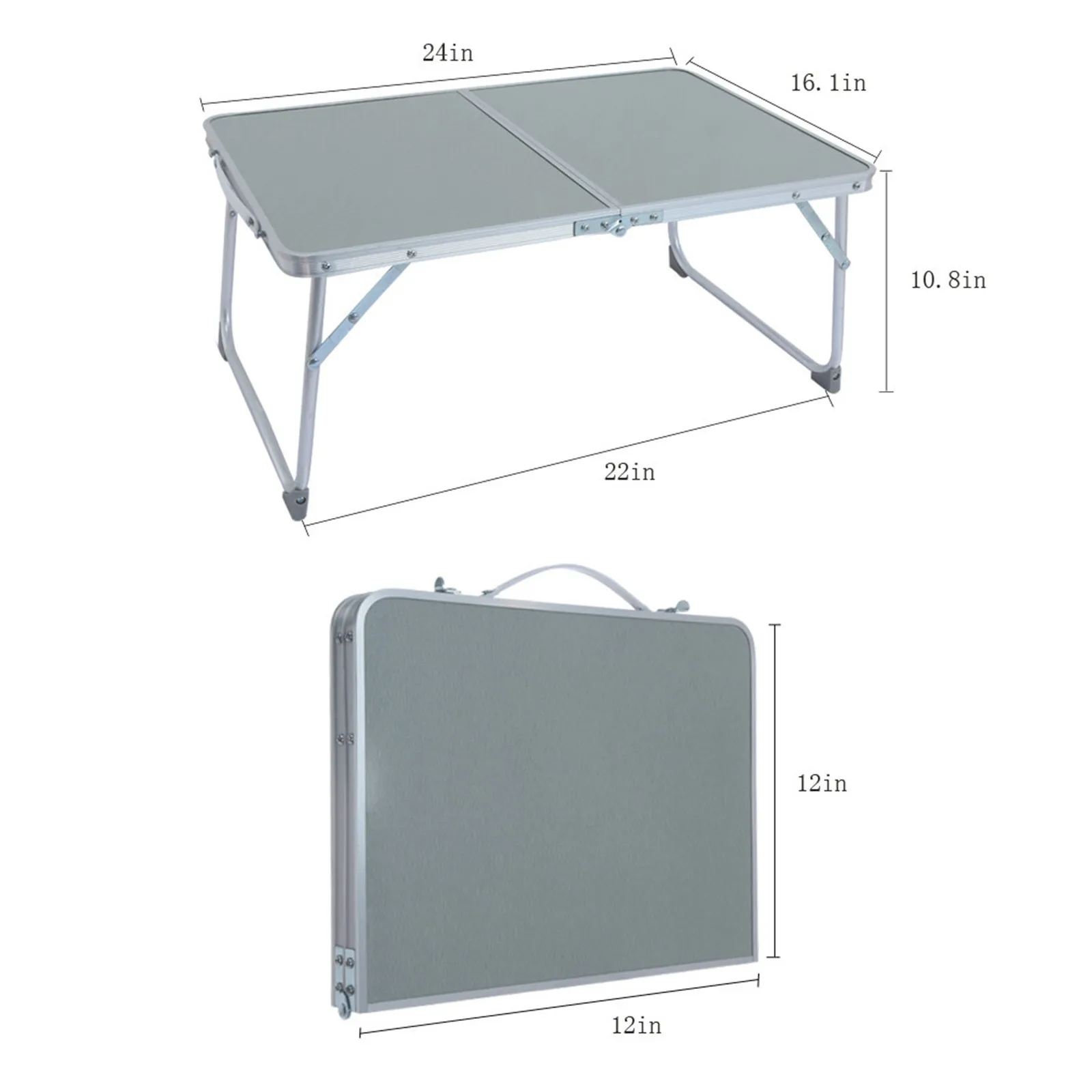 

Bed Tray Aluminium Alloy Foldable Laptop Notebook Desk Portable Camping Outdoor Picnic Table Lap Desk Tray PC Table Silver