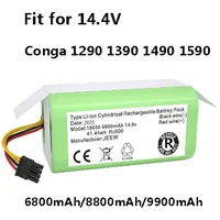 100 new 14 4v 9900mah li ion battery for cecotec conga 1290 1390 1490 1590 vacuum cleaner genio deluxe 370 gutrend echo 520
