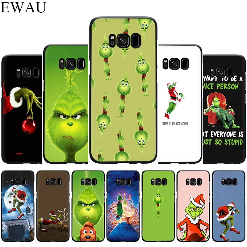 EWAU Монстр Гринч силиконовый чехол для телефона для Samsung Galaxy S6 S7 край S8 S9 S10 плюс S10e Note 8, 9, 10, M10 20 30 40