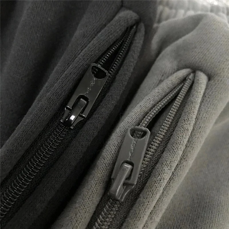 Брюки спортивные бархатные унисекс на молнии с карманами | Мужская одежда