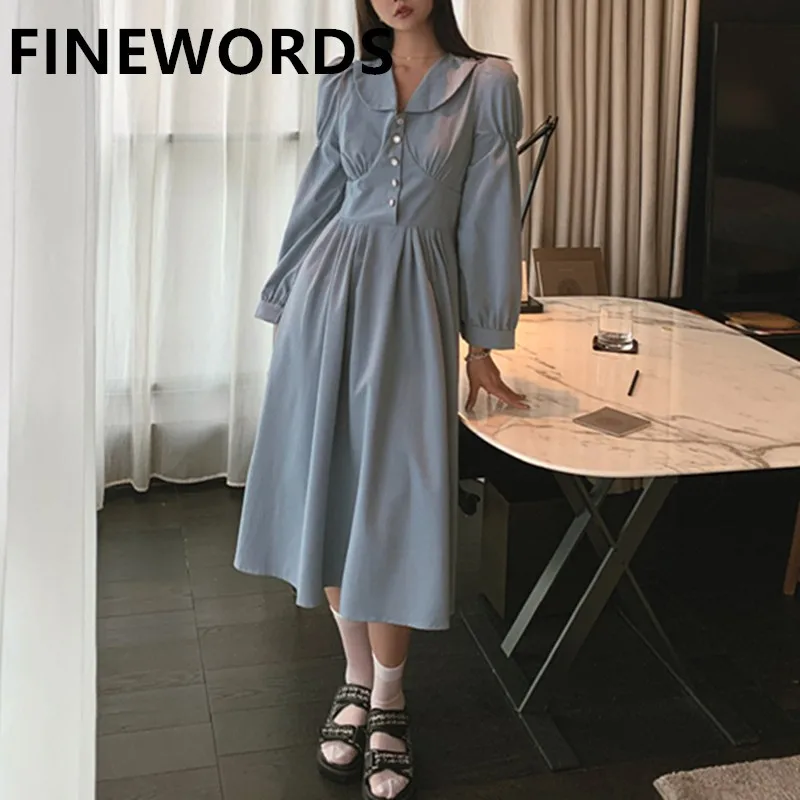 

Женское платье с воротником «Питер Пэн», с длинным рукавом