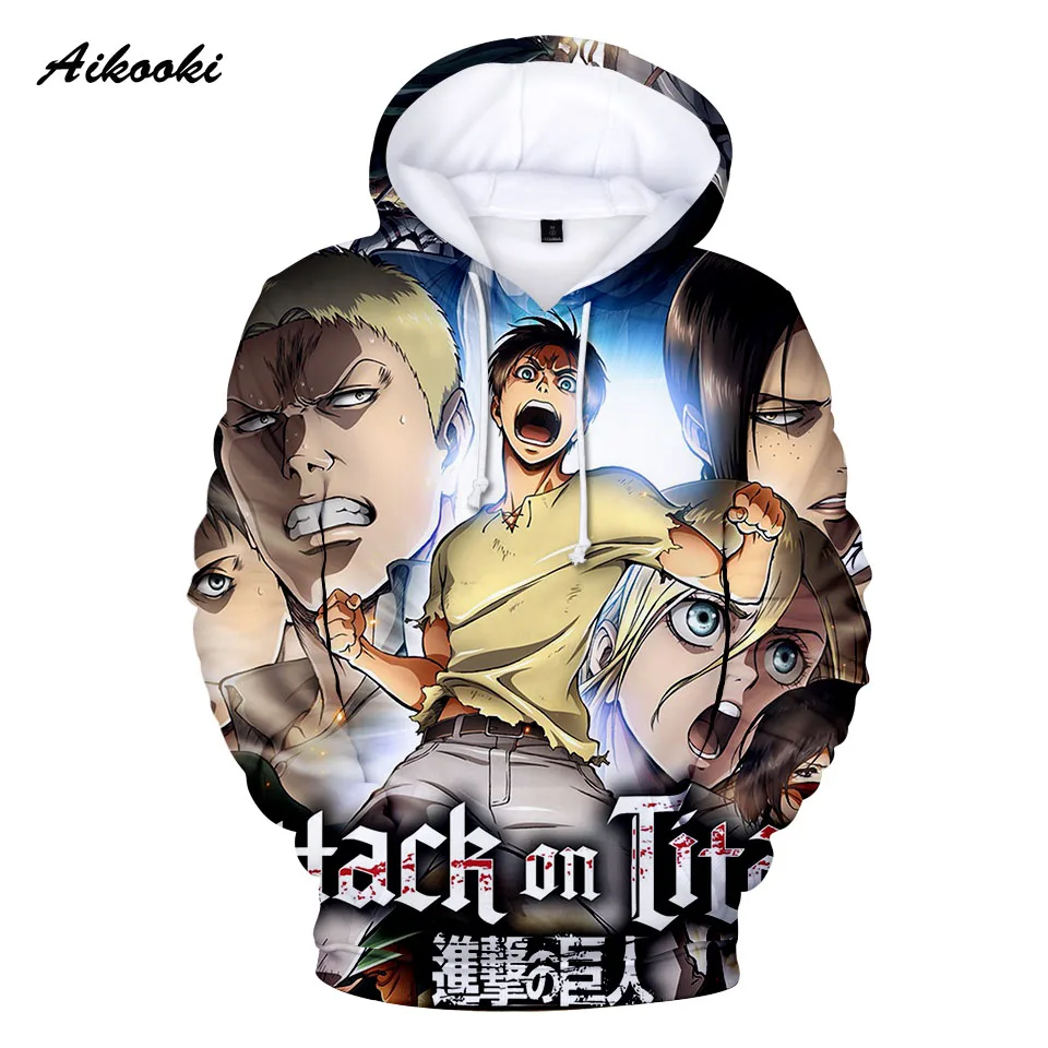 

Streetwear Anime Attack on Titan 3D Hoodies Men Women Spring Autumn Sweatshirts Cartoon Attack on Titan Men's Hooded Popula Tops
