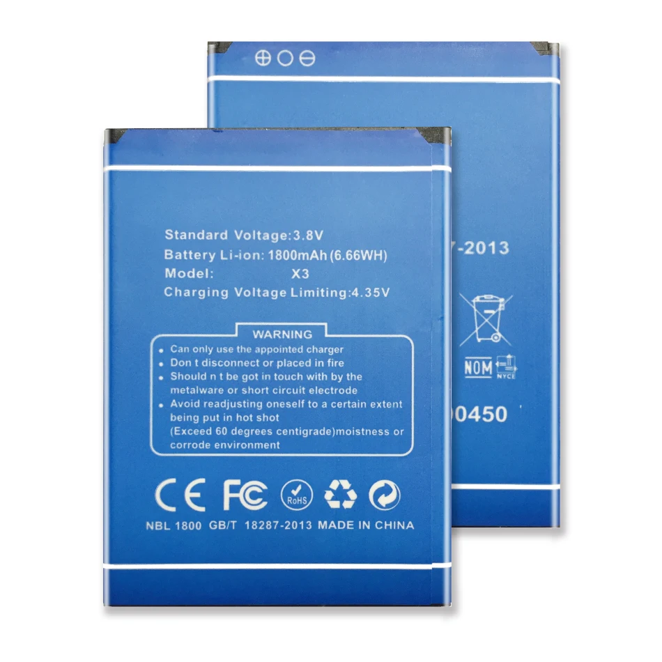 

For Doogee X3 battery X3 1800mAh Cell Phone Replacement Battery