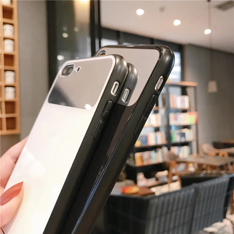 Модные Роскошные покрытые зеркальные антиосенние Чехлы для ipone 6/7/8/X экран мягкий