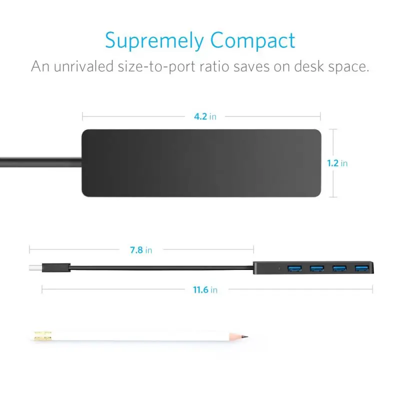 4-P USB Hubs 3.0 Ultra Slim Data Hub For Macbook Notebook PC Anker Brand 2.4 GHz Wireless Devices MIDI |