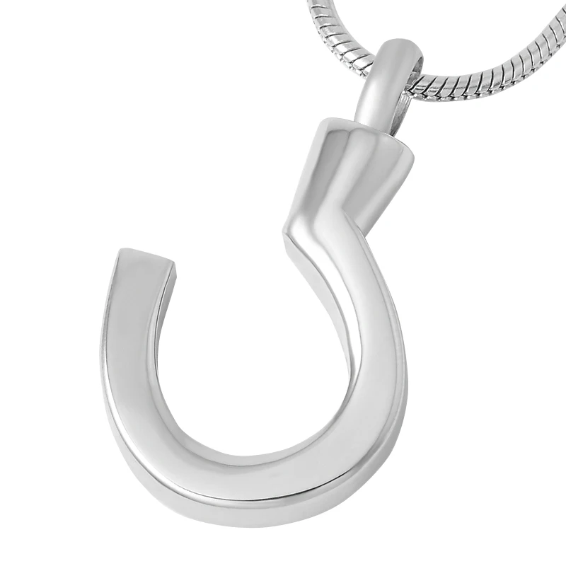 

Inlay Clear Crystal Horseshoe Cremation Necklace Hold Ashes For Human Pet Stainless Steel Memorial Urn Jewelry