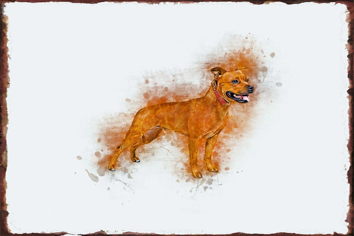 Декор стен Стаффордшир бультерьер декор комнаты ретро винтажный металлический