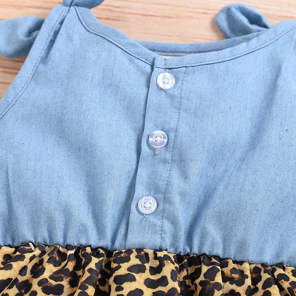 Детское платье без рукавов с леопардовым принтом | Мать и ребенок