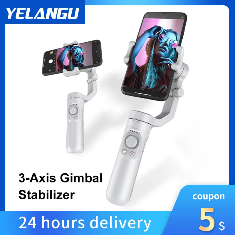 

YELANGU 3-Axis Handheld Gimbal Video Record Selfie Stick Phone Gimbal Stabilizer for iPhone Smartphone Tripod Gimbal Stabilizer