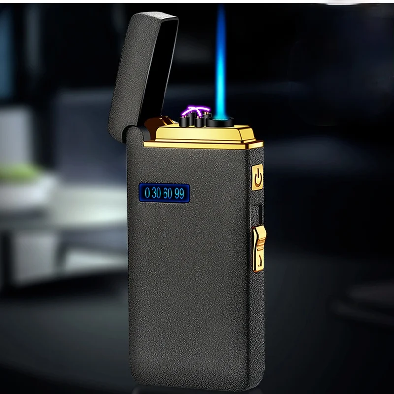 

Gas and Electricity Dual-purpose Lighter Double Arc Straight Into The Lighter, Creative Power Display USB Cigarette Lighter