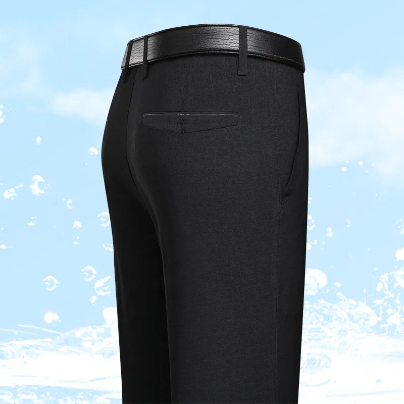 

Middle aged and old men's trousers loose trousers summer thin middle aged men's casual pants high waist straight pants