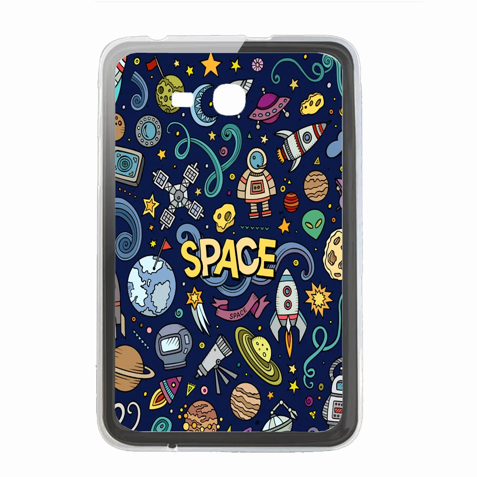 Мягкий с рисунком из ТПУ чехол для samsung Galaxy Tab 3 lite 7,0 tab 3 V VE SM-T110 T111 T113 SM-T116NU прозрачная на планшет задняя крышка