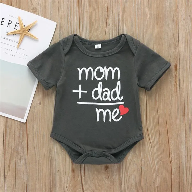 Серый Детский боди с короткими рукавами Одежда для новорожденных мальчиков и