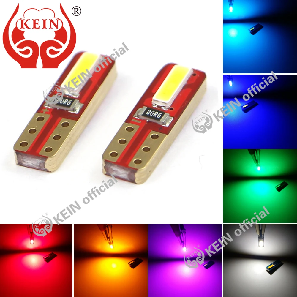 KEIN 1PCS T5 W3W Neo Wedge Car Led Lamp Instrument Dash Lights Interior Car Led Light Dashboard Side Red White Blue Signal Bulbs