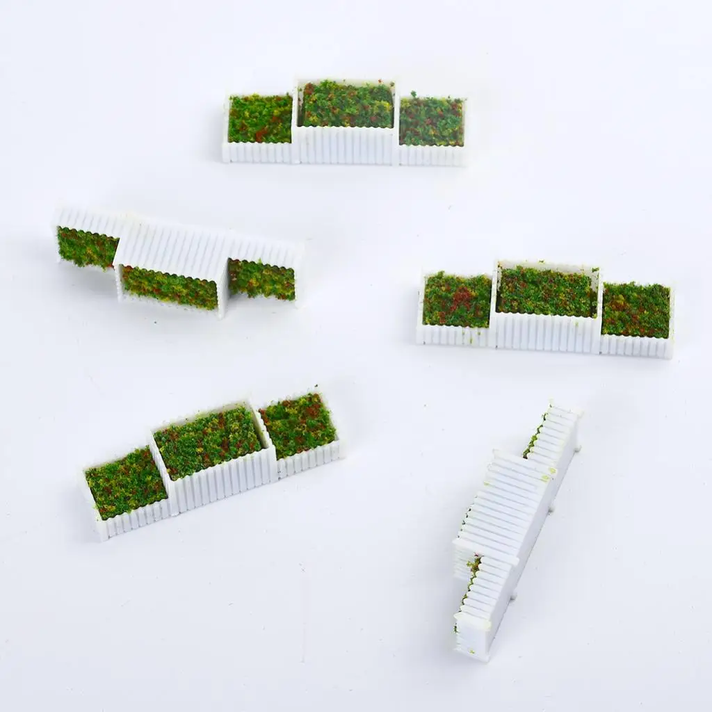 

5Pcs E Flower Beds Plants Model Train Garden Scenery Architecture Trees Model Scenery - HO 1:100
