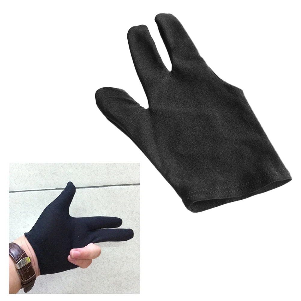 12pcs 3-Finger Glove Billiard Pool Shooters 3 Fingers Snooker Instruments (Black) | &amp Accessories