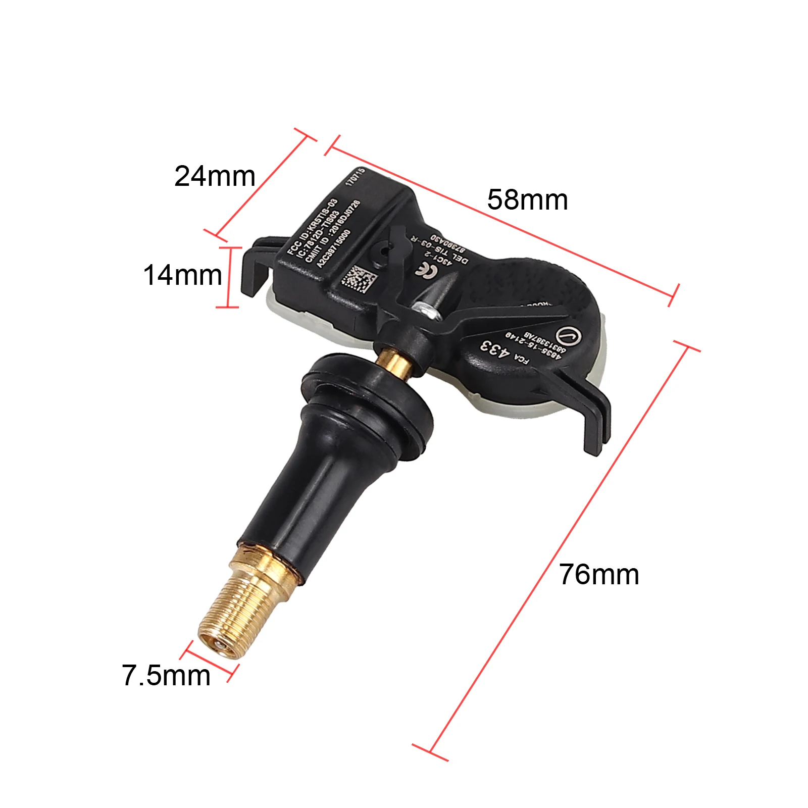 Автовыход для 4 шт. TPMS датчик давления в шинах для 68313387AB 433 МГц датчик контроля давления в шинах