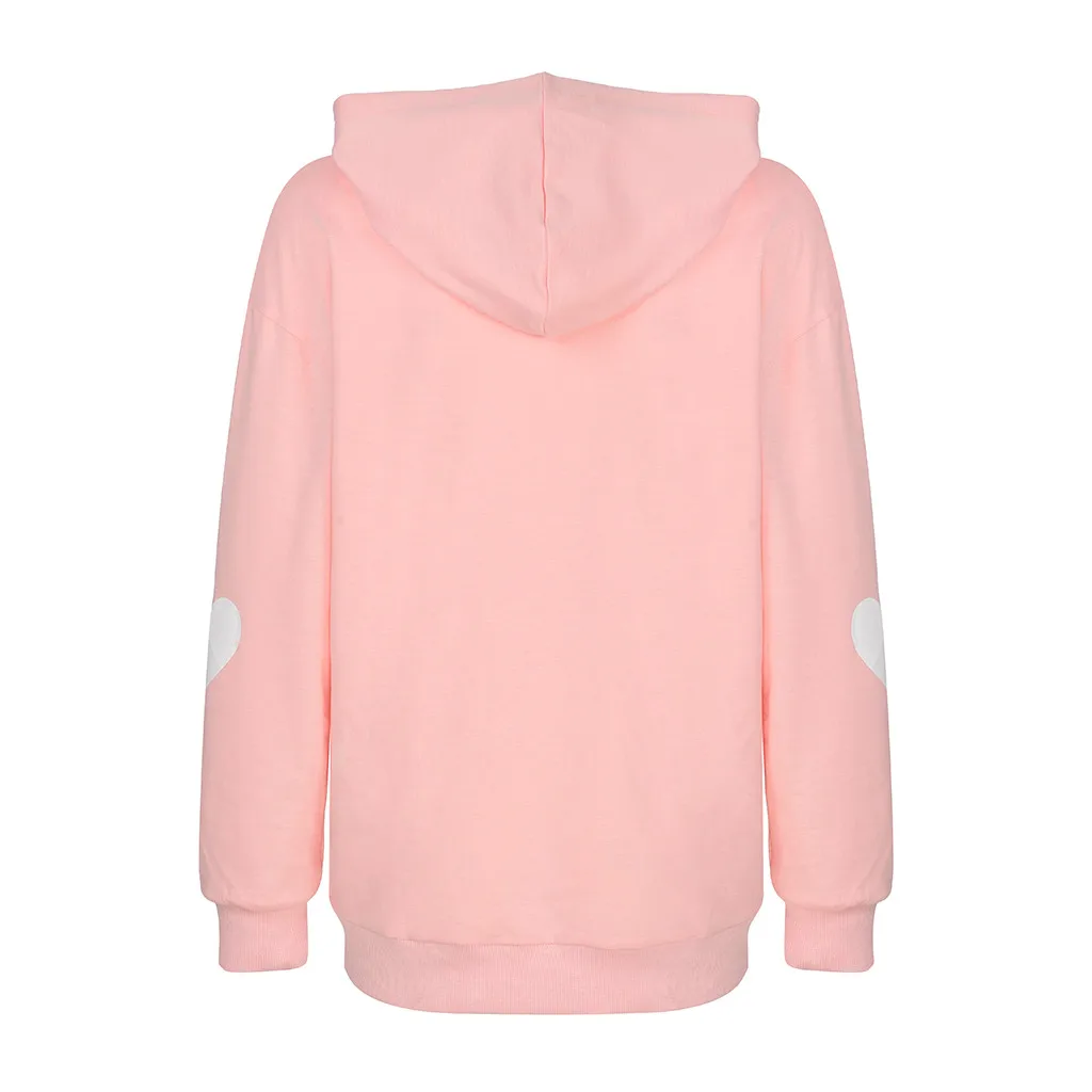 

2020 Winter Womens Long Sleeve Heart Hoodie Sweatshirt Jumper Hooded Pullover Tops Blouse Femme Vetement