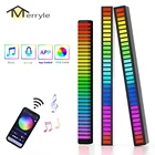 RGB светодиодный музыкальный светильник Bluetooth приложение Голосовое управление пикап Ритм свет USB перезаряжаемая атмосфера лампа автомобиль диско-бар декор для вечеринок