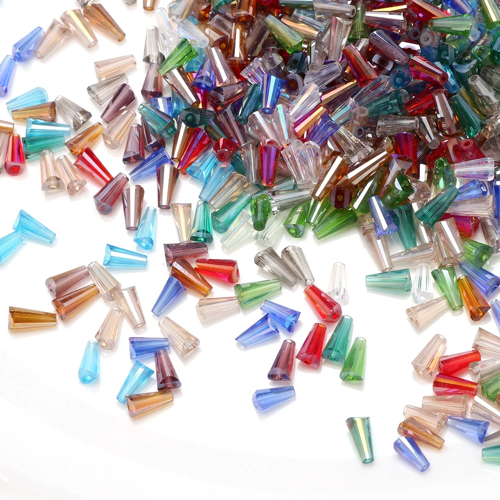 Граненые стеклянные бусины в виде пагоды для изготовления ювелирных изделий