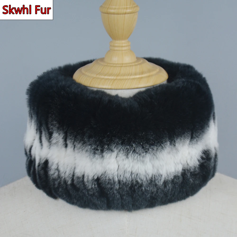 

Hot Sale Women Warm Real Rex Rabbit Fur Headbands Lady Good Quality Real Rex Rabbit Fur Scarf Natural Rex Rabbit Fur Ring Scarf
