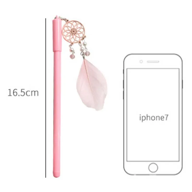 6 шт./упак. + ручка с сумочкой в тон розового цвета Простые Ins Kawaii гелевая подвеской