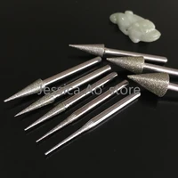 24pcs 1 5 4mm pointed cone shape abrasive tools diamond cbn polishing head for electric grinder jade carving polishing tool