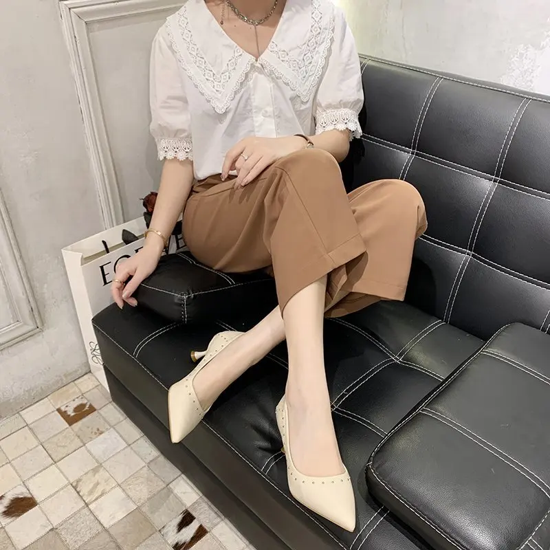 

New Fashion White Office High Heels Shoes for Women Sexy Leather Heels Ladies Designer Shoes Luxury Wedding Shoes Zapatos Mujer
