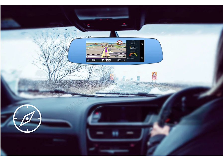Автомобильный видеорегистратор Anfilite, 7 дюймов, 4G, Android, 1G, 16 ГБ, четыре ядра, 1,3 ГГц, для грузовика, gps, навигация, рекордер, зеркало заднего вида, с автомобильным видеорегистратором