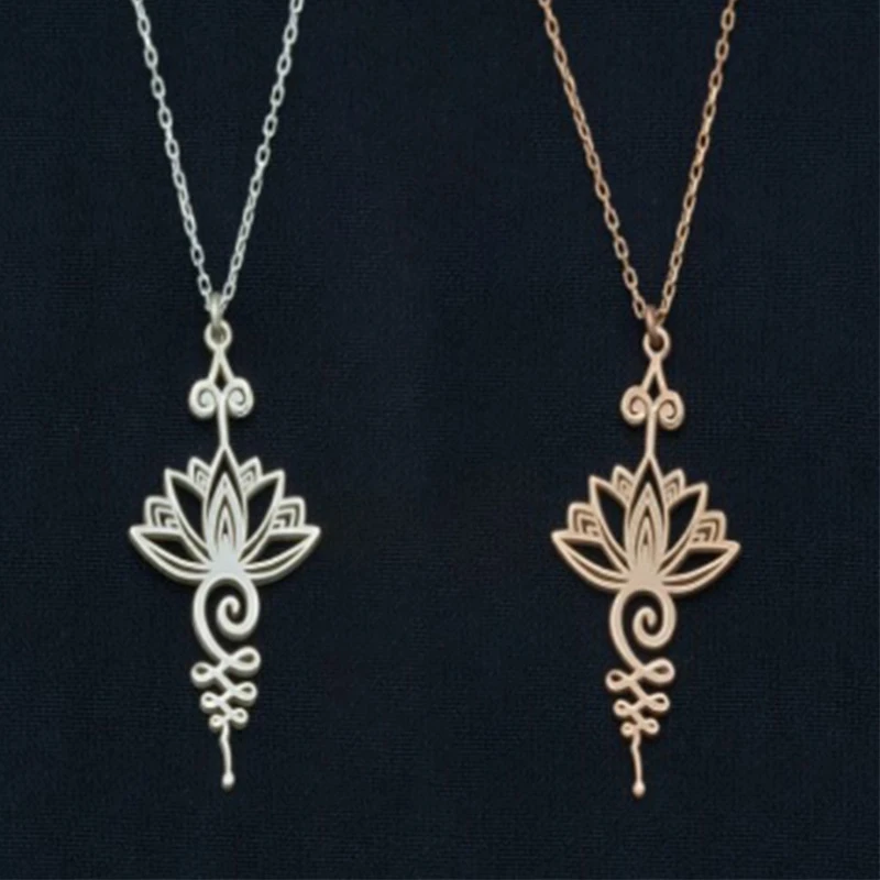 

2021 NEW Fashion Lotus Pendant Ladies Jewelry Collection Necklace-Simple and Modern Ladies Yoga Necklace