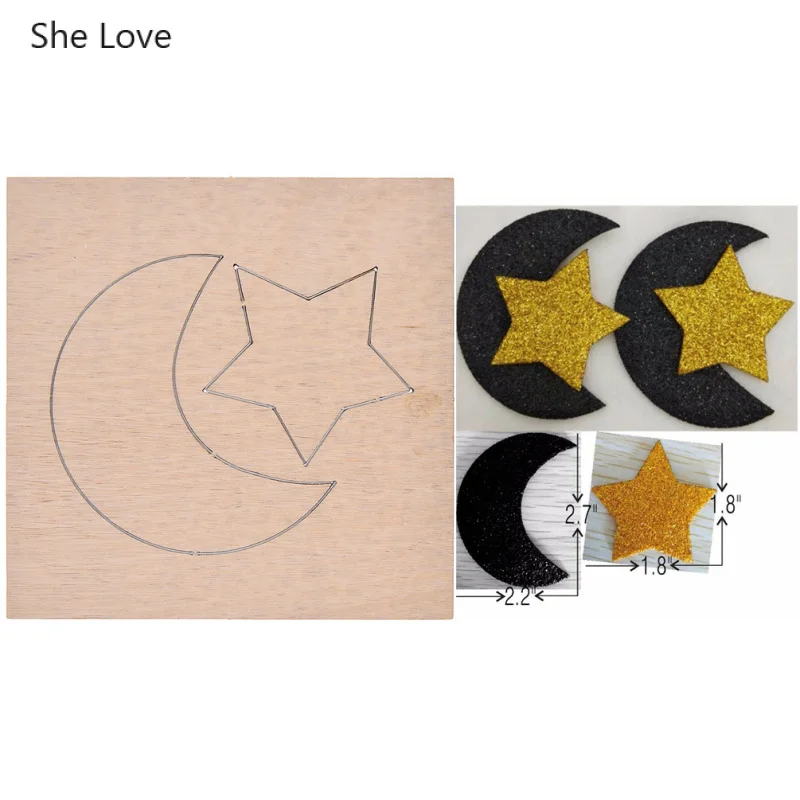 She Love Star Moon в форме листа металлические кожаные режущие Штампы деревянные штампы режущие формы Diy кожаные штамповки ручной работы инструменты