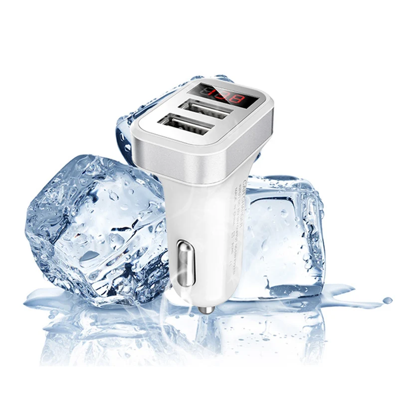 2 зарядных порта USB для автомобиля Зарядное устройство 5V 2.1A с светодиодный Экран