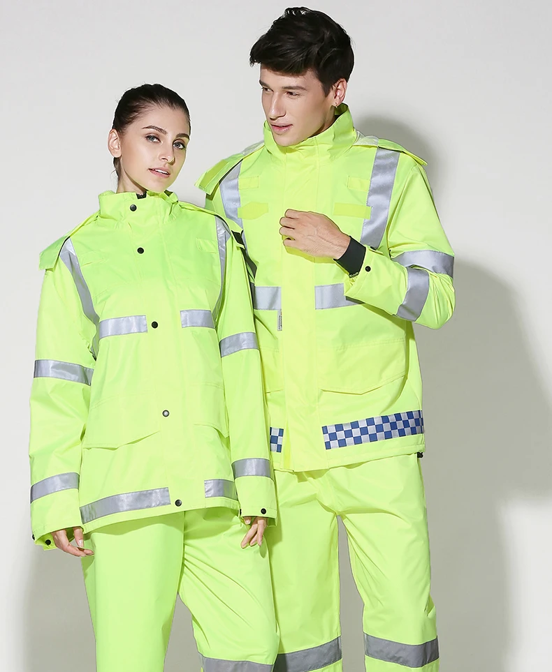 

Reflective Raincoat Adult Waterproof Outdoor Rain Jacket Breathable Motorcycle Rain Pants Suit Regenjas Windbreaker Coat AC50RC