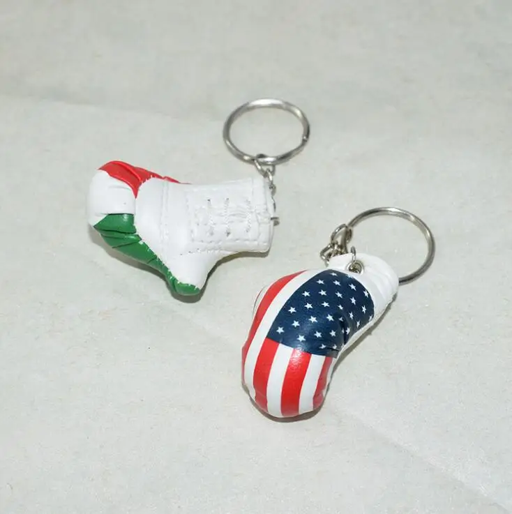 Креативный модный мини брелок для ключей с национальным флагом из ПВХ кожи