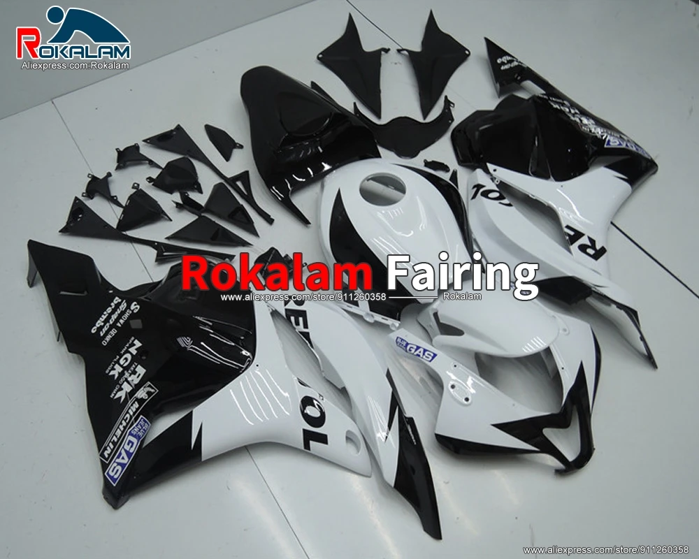 

Autorbike обтекатель для Honda CBR600 RR F5 09, 10, 11, 12, CBR600RR 2009 2012 мотоцикл белый набор для черного корпуса (литья под давлением)