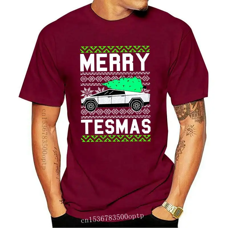 

New Haase Unlimited Merry Tesmas - Cybertruck Futuristic Car Meme Men's T-Shirt