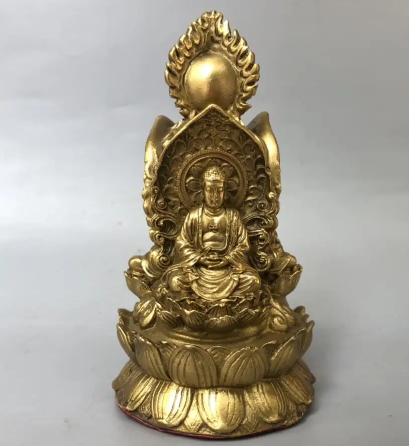 Китайская латунная статуя Будды с тремя лицами | Дом и сад