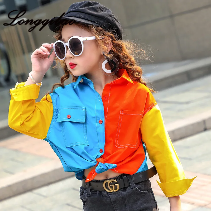 Детская одежда новинка 2021 простроченная рубашка для девочек модная детей