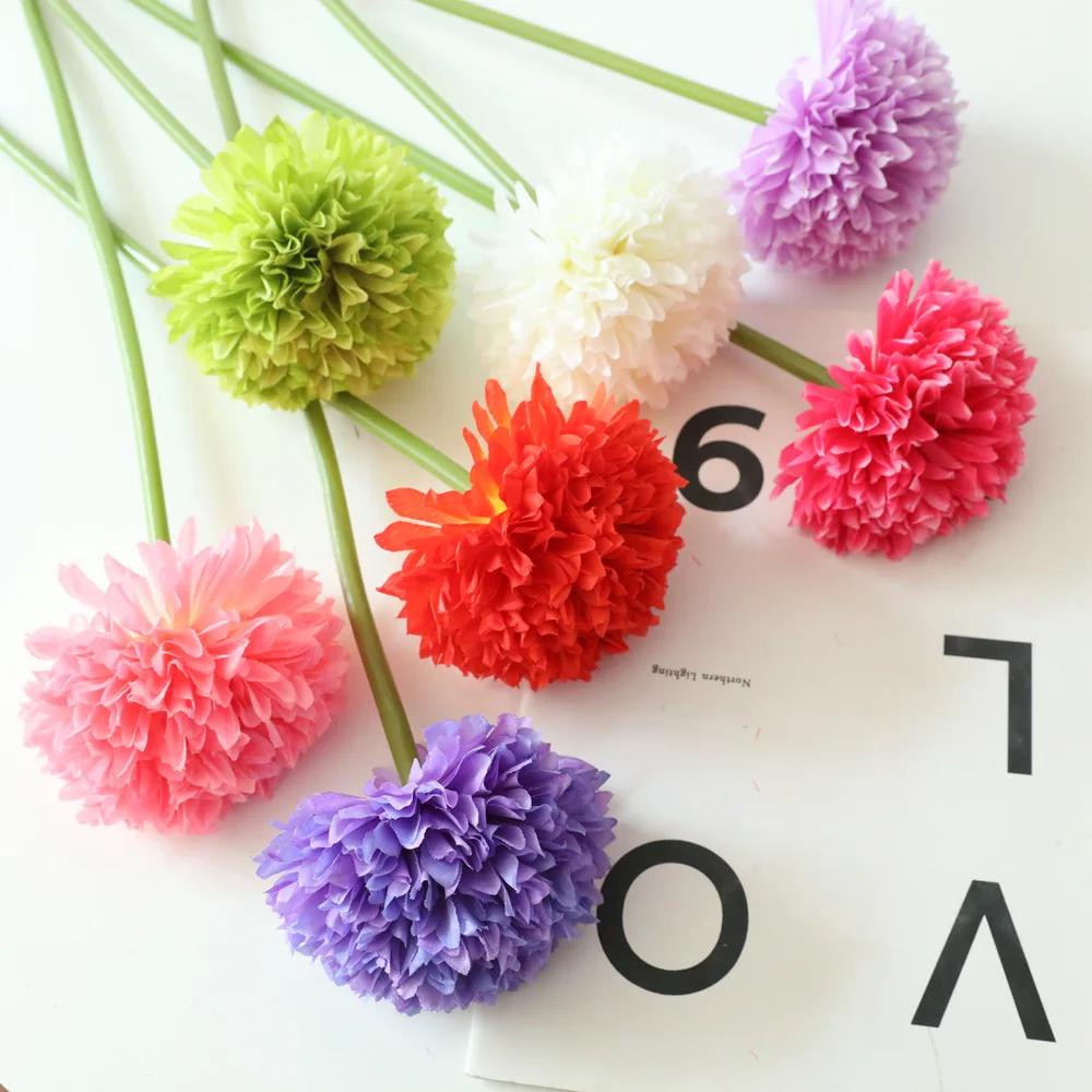 Искусственные цветы 1 головка маленький шар гортензии искусственные шелковые