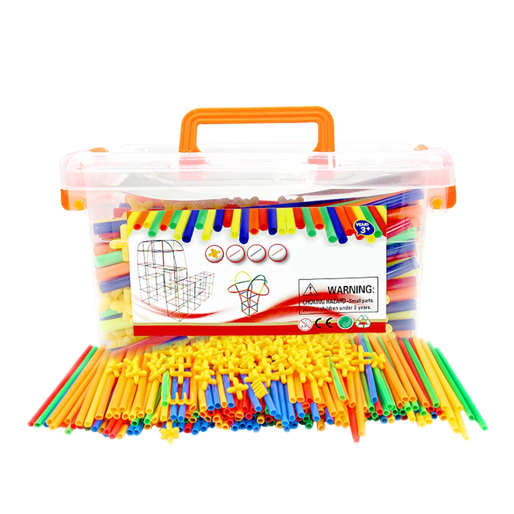 

Kids Crazy Construction Fort Building Kit Straws 500 Pieces Indoor & Outdoor