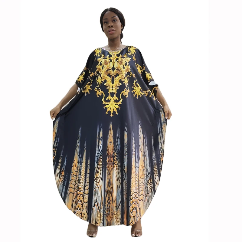 2019 африканская женская одежда Дашики Золотое печатное платье для ночного клуба