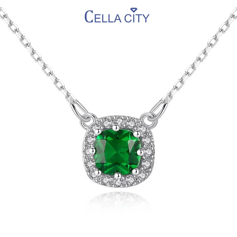 Женское ожерелье из серебра 925 пробы с драгоценными камнями 10 х10 мм|Ожерелья| |