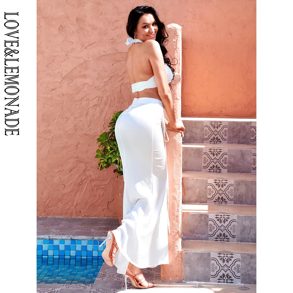 

LOVE&LEMONADE White Cross Changeable Top And Drawstring Bottom Two-Pieces Summer Set LM82996