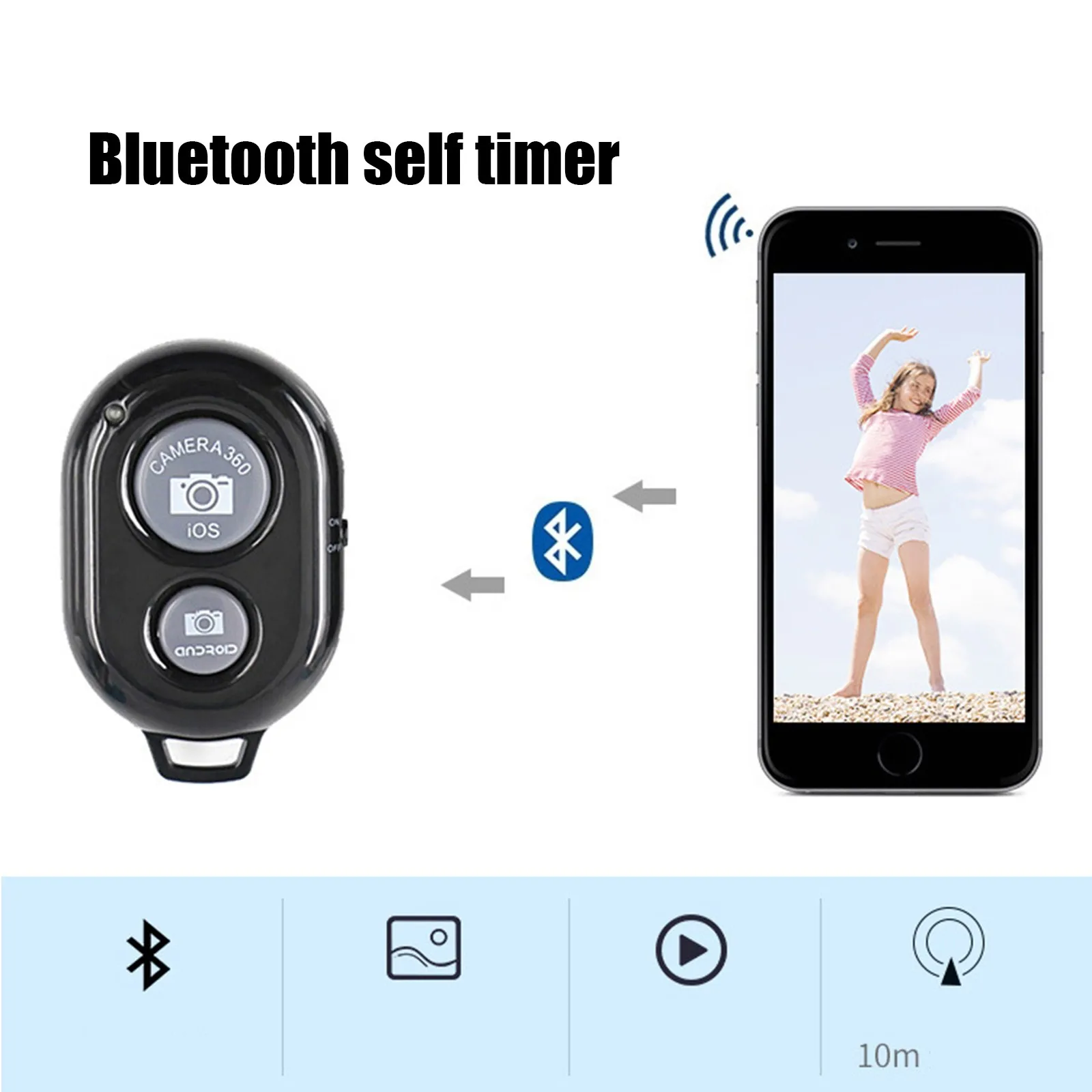 

Wireless Shutter Remote Control Phone Self Timer Button Camera Controller Adapter Photo Control For Phone By Bluetooth#dp4