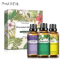 phatoil 3pcs essential oils set for humidifier 30ml lavender lemon peppermint aromatic diffuser oil for home candles soap making