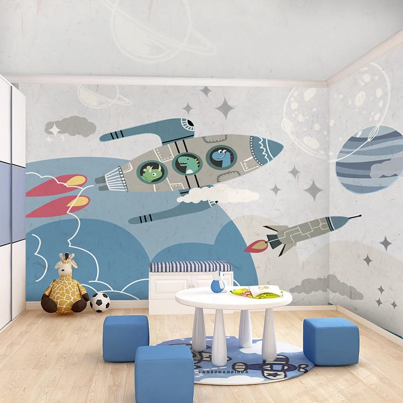 Космический корабль детская комната игрушечная фон Стена Для Мальчиков Спальня