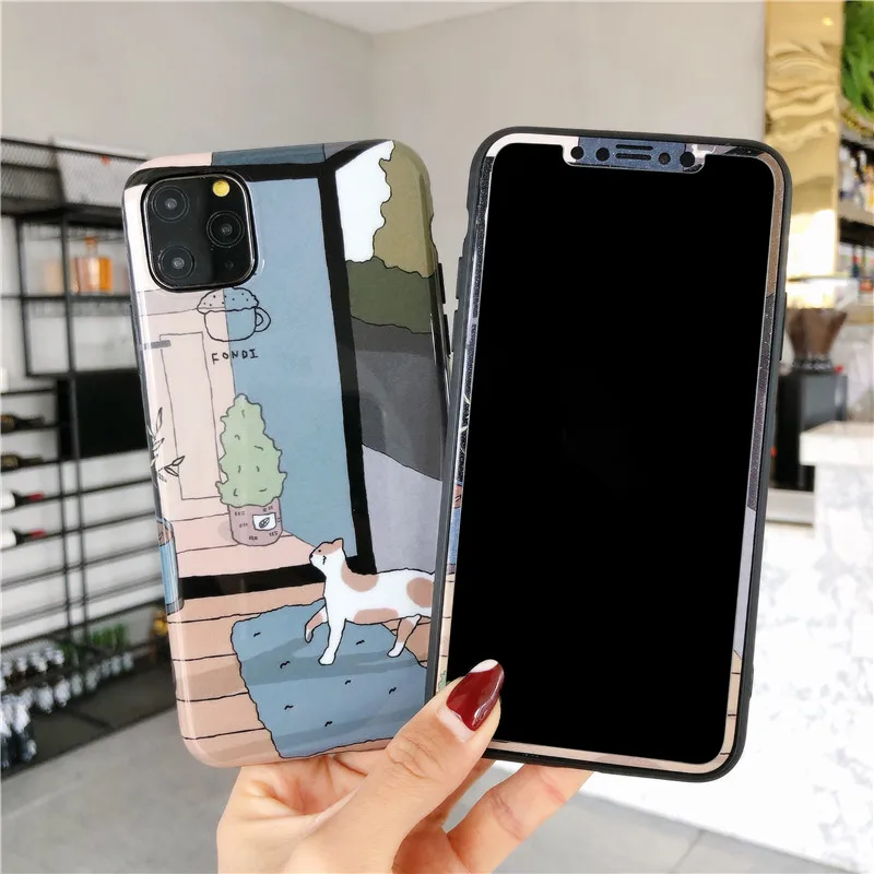 Чехол для iPhone XS MAX X 11 Pro XR 7 8 6 6s Plus мягкий чехол с изображением кота|Бамперы| |