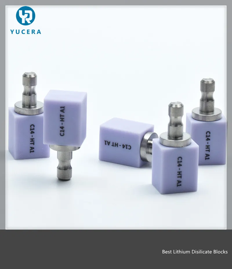Yucera Lithium dislicate blocks and Glass Ceramic-C14-LT(5 pieces) for dental lab CAD/CAM and Sirona Roland and Imes-icore
