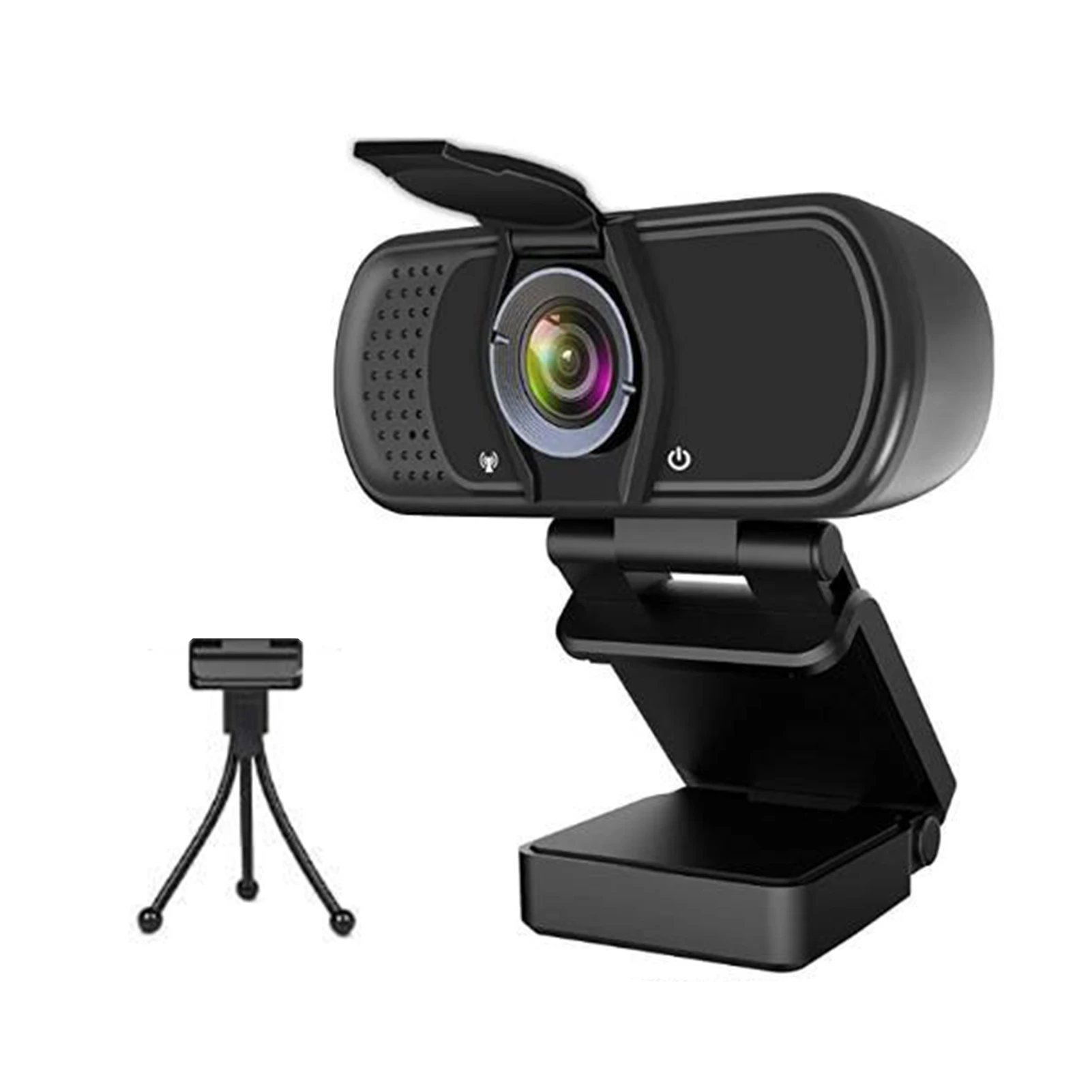 

Tripod 110 Degree Widescreen USB Webcam HD 1080P Auto Focusing Home Office PC Laptop With Microphone Practical 360 Rotation ABS