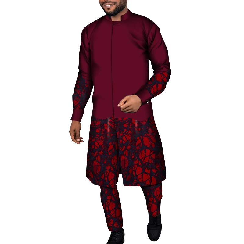 

African Print Dresses for Men Shirt & Pant Suit WYN1342